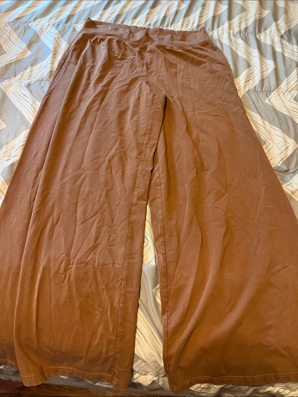aerie Chocolate Brown Wide-Leg Pull-On Pants - Picture 1 of 1